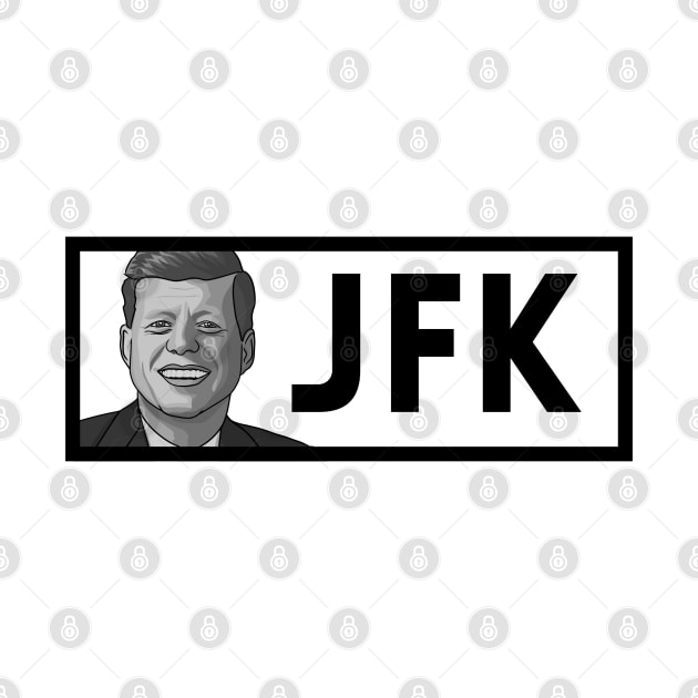 JFK: Black & White President Kennedy Portrait by History Tees