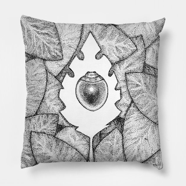 A bug on leaf Pillow by Gudaiurii