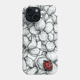 Lady Beetle Hydrangea Phone Case