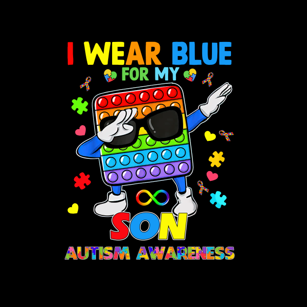 Poplt Dab I Wear Blue For My Son Puzzle Autism Awareness by Brodrick Arlette Store