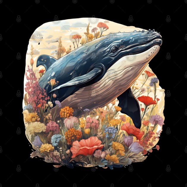 Humpback whale Colorful Floral by Schalag Dunay Artist