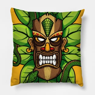 Green snake and tribe Pillow