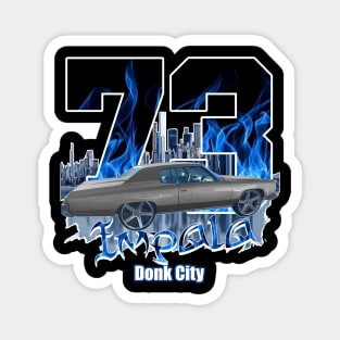 73 Impala Blue Flames Donk City Magnet