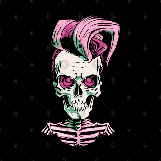 Fun Pink Rockabilly Skeleton by CGI Studios