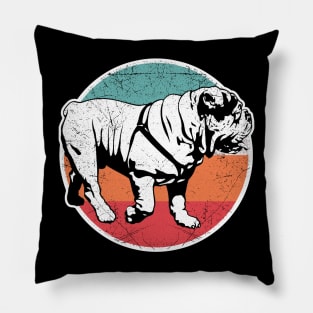 Vintage Retro Bulldog Pillow