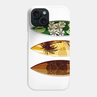 three decorated surfboards island style Phone Case