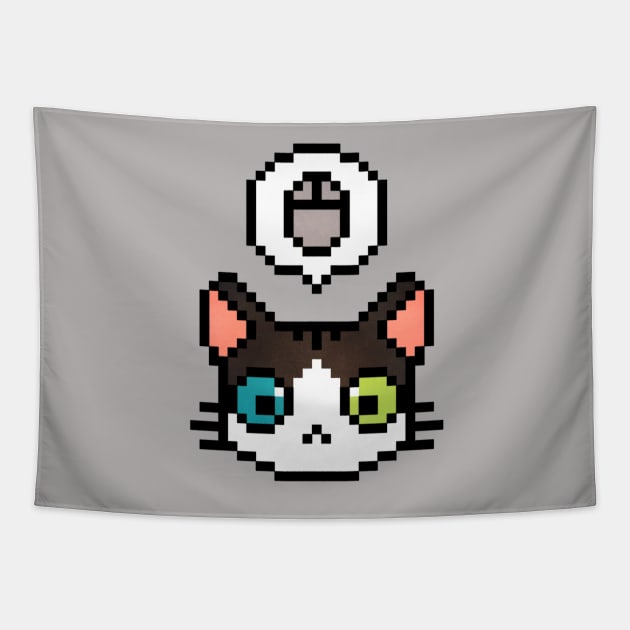 Pixel cat Tapestry by TiluneChacon