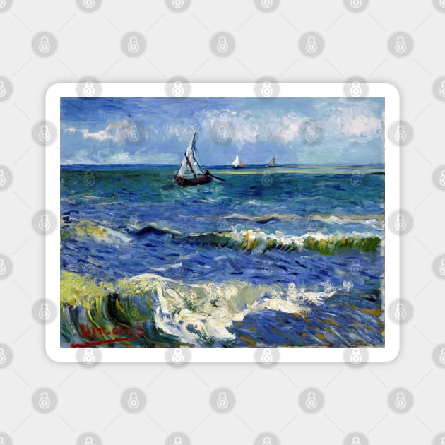 Post-Impressionist Artist Van Gogh Seascape Painting Magnet by Dibble Dabble Designs