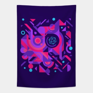 Cyberpunk Abstract D20 Dice Tabletop RPG Tapestry