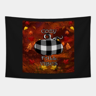 Cute Fall design and quote saying, COZY FALL VIBES, Autumn Gifts Tapestry