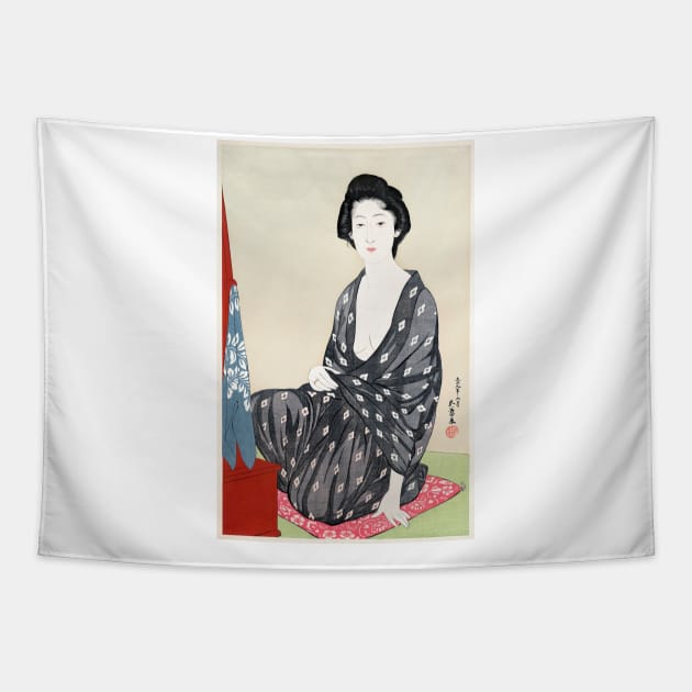 Woman in Summer Clothing Tapestry by Melty Shirts