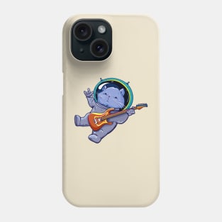 cat space playing guitar Phone Case