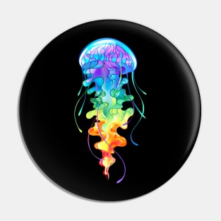 Glowing Rainbow Jellyfish Pin