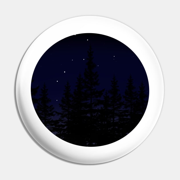 Night Sky Treeline Pin by AlishaMSchil