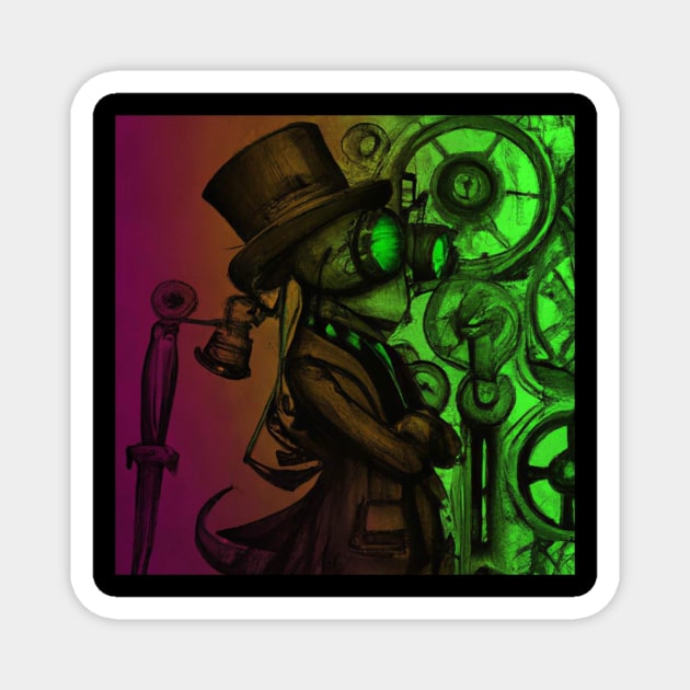 Psychedelic steam punk Magnet by Cicero Designs