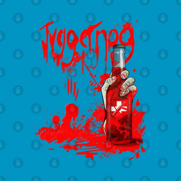 Zombie Hand Bloodied Juggernog on Teal by LANStudios