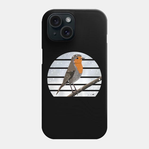 Robin Winter Snow Bird Watching Birding Ornithologist Gift Phone Case by jzbirds