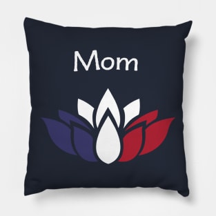 Mother's Day Patriotic Lotus Blossom Retro Vintage Pillow