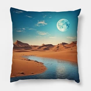 Desert Sand Land Serene Landscape Pillow