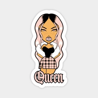 Queen Doll girl Light Pink-Out v1 Magnet