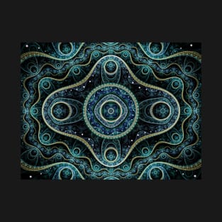 Mystical Grand Royal Julian Fractal Mandala Art T-Shirt