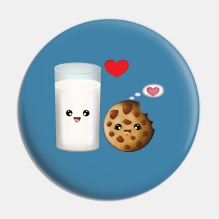 Cute Cookies and Milk- perfect pair kawaii Pin