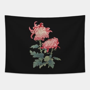 Pink Chrysanthemum 2 - Hasegawa - Traditional Japanese style - Botanical Illustration Tapestry