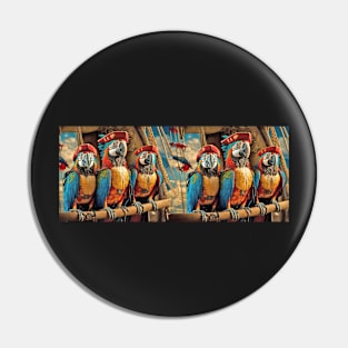 Macaw Parrot Pirates Mug Pin