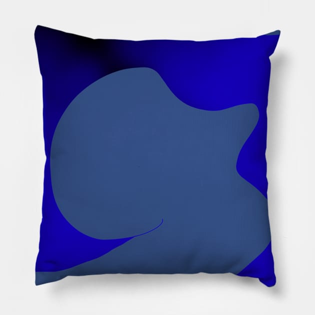 Abstract Hair Art (black to blue) Pillow by Catastrophe_Headphones