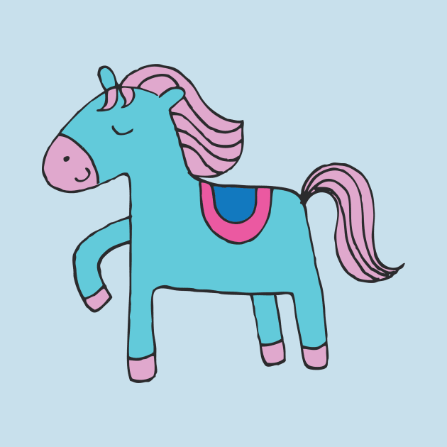 Happy Pony - sky blue and pink by Cecca Designs by Cecca