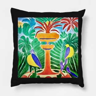 Fountain with birds-Matisse inspired Pillow