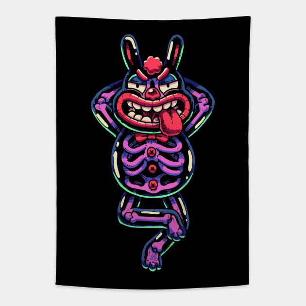 Skeleton Rabbit 2 Tapestry by Lei Melendres