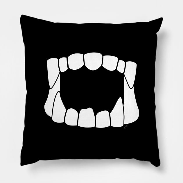 Plastic Fangs (for face mask) Pillow by CKline