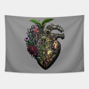 cyberpunk heart bursting with life Tapestry