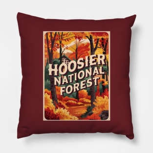 Hoosier National Forest Vintage Travel Poster Pillow