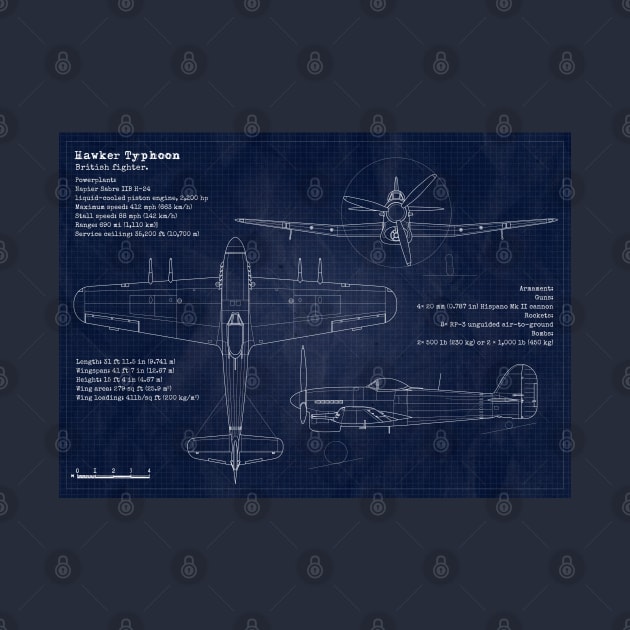 Hawker Thypoon Blueprint by Aircraft.Lover