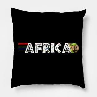 African Flag Colors Distressed Muddy Buffalo Pillow