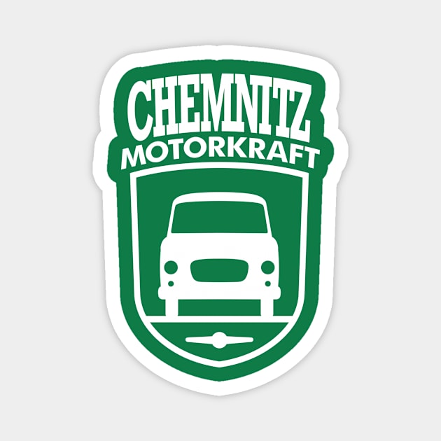 Barkas B1000 Motorkraft Chemnitz coat of arms (white) Magnet by GetThatCar