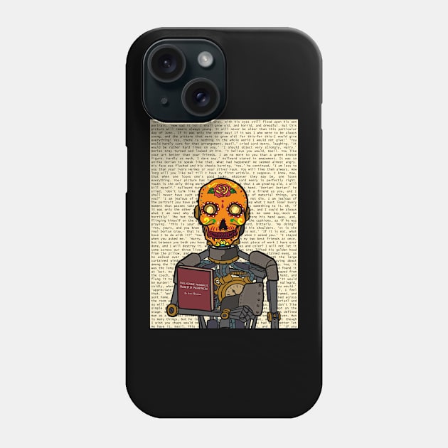 Sir Isaac Newton - Digital Collectible with RobotMask, MexicanEye Color, and GlassSkin on TeePublic Phone Case by Hashed Art