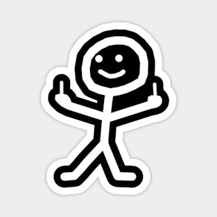 Stick Figure With Middle Finger Magnet