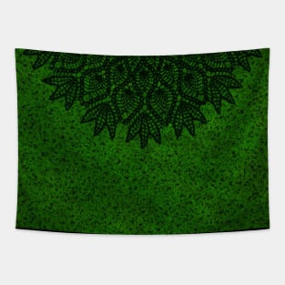 Green and Black Filigree Tapestry