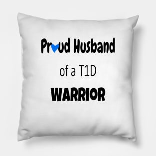 Copy of Proud Husband Black Text Blue Heart Pillow