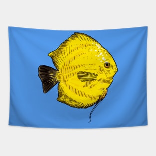 Yellow exotic fish Tapestry