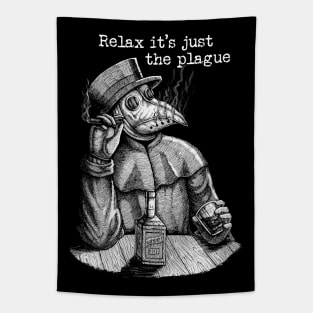 Relax it's just the plague - vintage plague doctor Tapestry