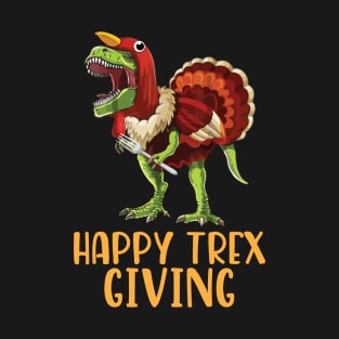Dinosaur Turkey Costume Happy Thanksgiving Trex Giving Day T-Shirt
