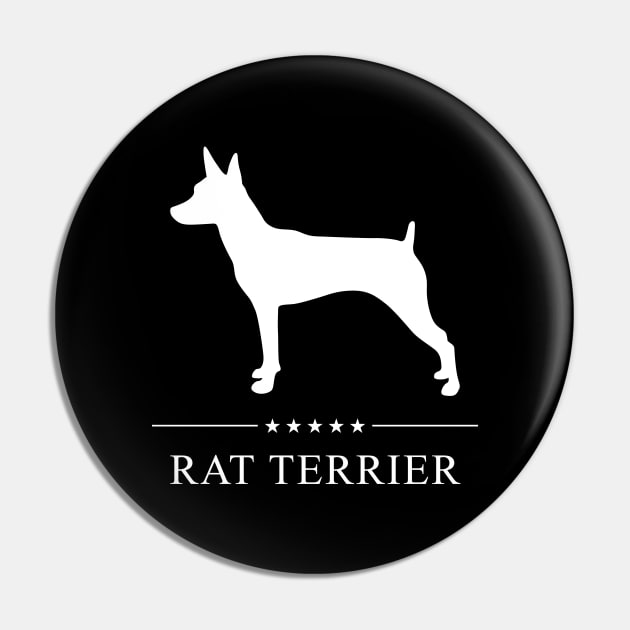 Rat Terrier Dog White Silhouette Pin by millersye