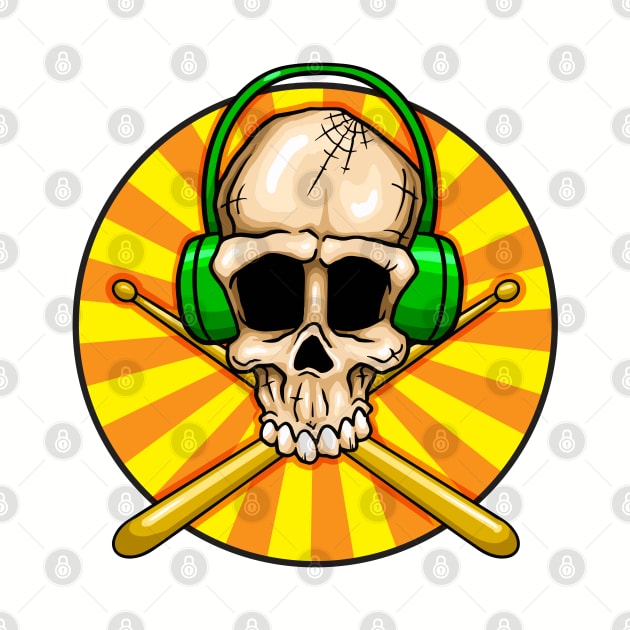 Drummer Skull by Laughin' Bones