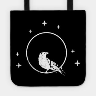 Geometric Blackbird Moon and Stars Bird Night Space Tote