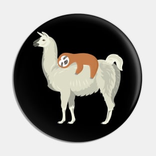 Cute & Funny Sloth Sleeping on Llama Pin