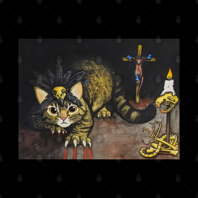 The Executioner - Cat Painting by MushroomWitch